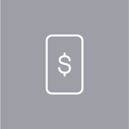 Icon of phone with a dollar sign